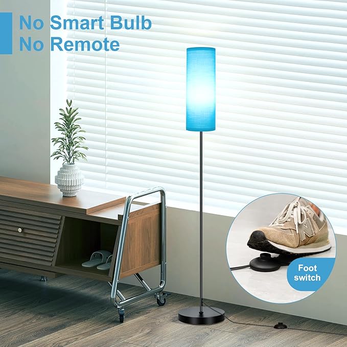 FRIDEKO HOME Floor Lamp with Turquoise Shade, Simple Design with Foot Pedal - Image 4