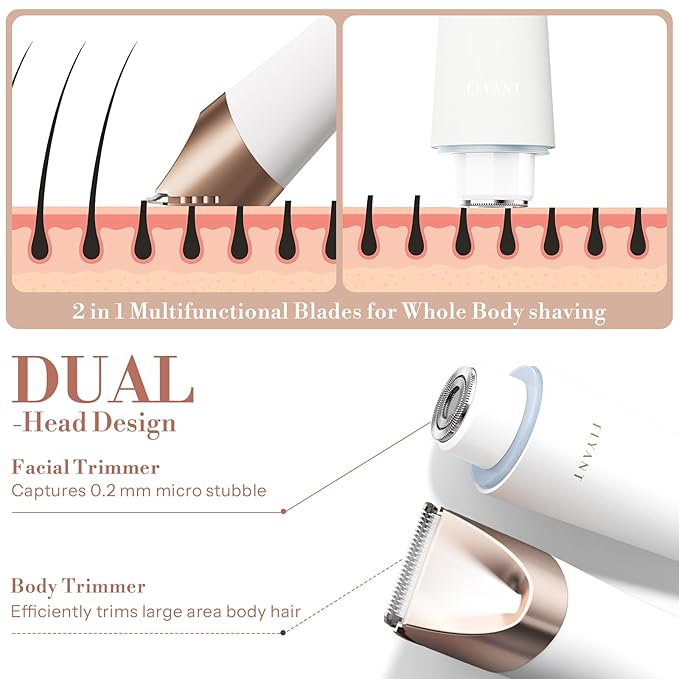 Bikini Trimmer for Women, 2 in 1 Electric Shaver for Women, Pubic Hair Trimmer - Image 2