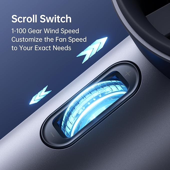 JISULIFE Portable Handheld Fan, Speed Adjustable Turbo Mini and 3600mAh Battery - Image 4
