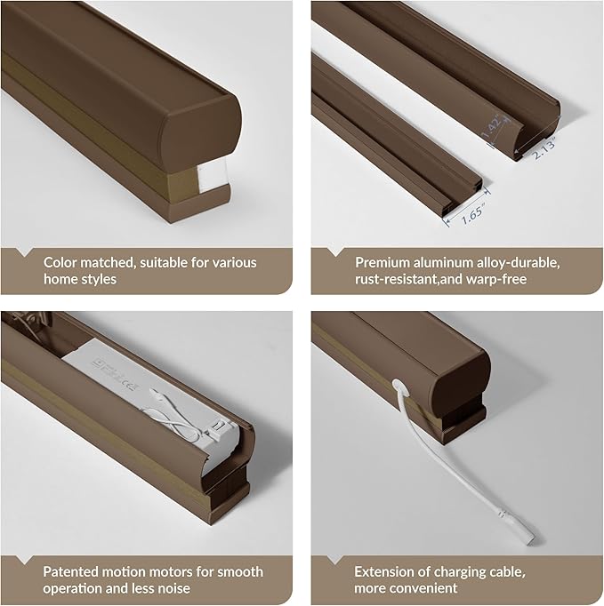 Boolegon Motorized Blinds with Remote, Light Filtering Smart Blinds, Automatic - Image 4
