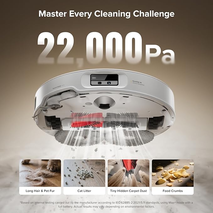 roborock Qrevo CurvX Robot Vacuum and Mop, 000Pa Suction, 3.14’’ Ultra Slim - Image 2