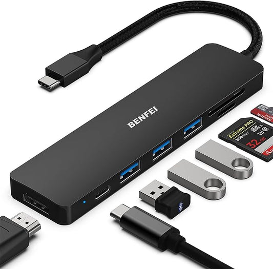 BENFEI USB C HUB 7-in-1, USB-C HUB Multiport Adapter by BENFEI