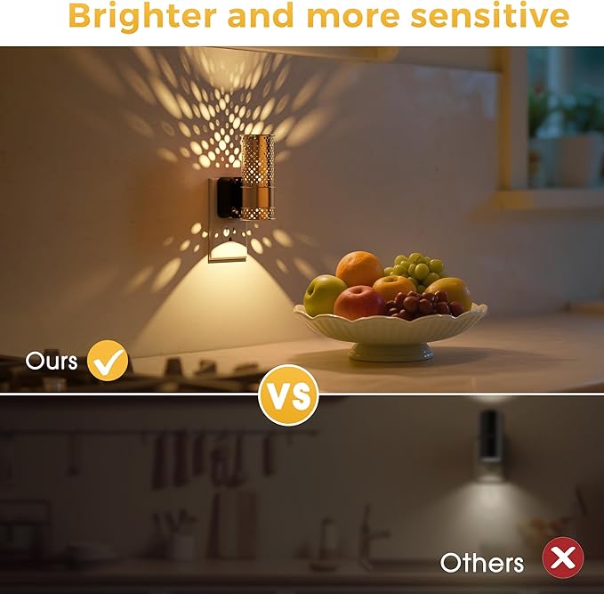 L LOHAS LED Night Light, 2 Pack Dimmable Night Lights Plug into Wall, Vintage - Image 5