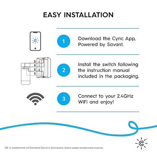 GE Lighting CYNC Smart Dimmer Light Switch + Motion Sensor, Neutral Wire - Image 3