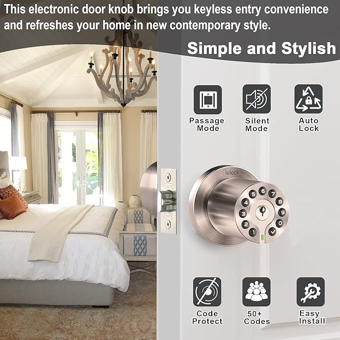 iulock Waterproof Electronic Door Knob - Image 2