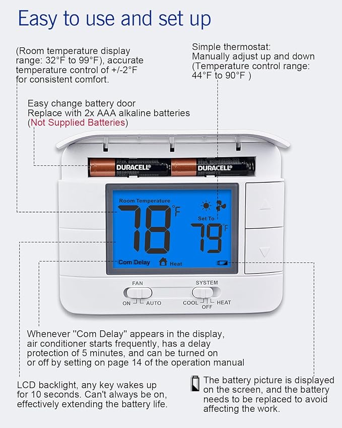 Aowel Non Programmable Thermostat - Image 7