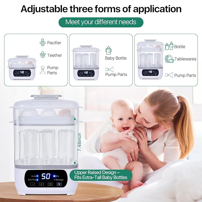 Freebaby Baby Bottle Steamer and Dryer, All-in-One Sterilizer and Dryer - Image 3