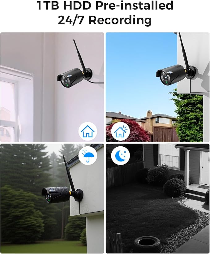 Hiseeu 2.4G/5G Wireless Pro Security Camera System, 10.1" LCD 8MP Monitor - Image 6