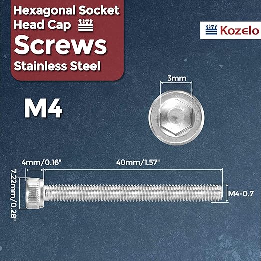 Kozelo 50pcs Socket Head Cap Screws - Image 2
