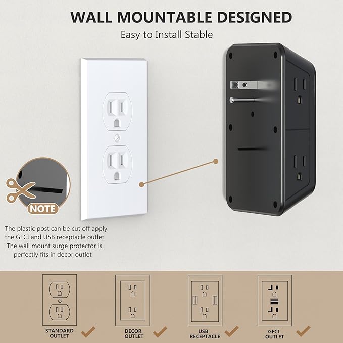 JcBlaon Outlet Extender Surge Protector - Image 5