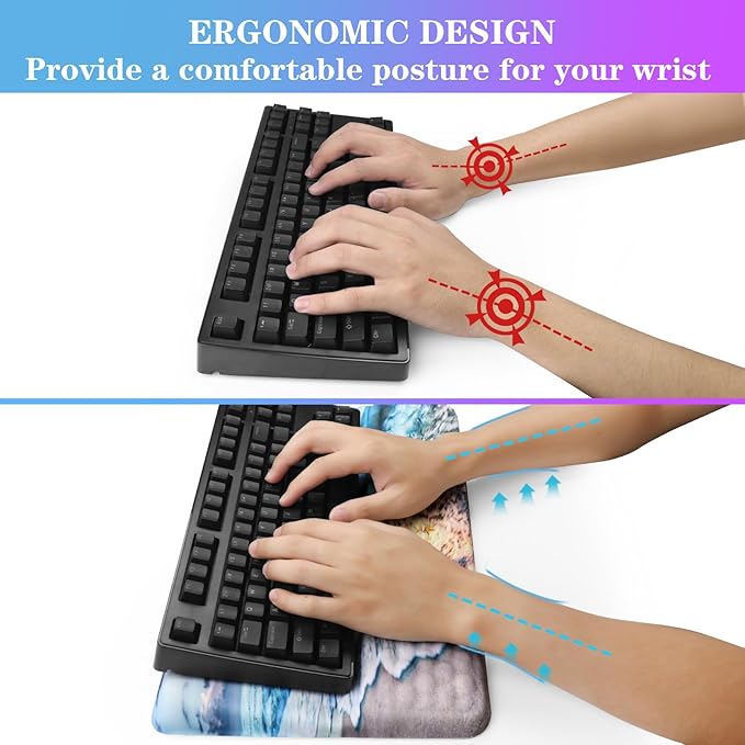 Computer Keyboard Stand with Wrist Rest, Ergonomic Tilted Keyboard Holder - Image 3