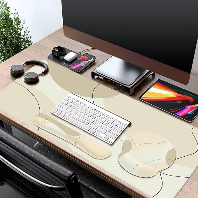 iCasso Large Gaming Mouse Pad Wrist Support Set, Desk Mat, 4in1 XXL Mousepad + - Image 7