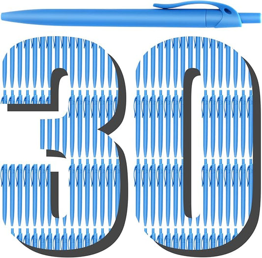 Aozora Pens Bulk 30 Pack Blue Click Pen No Bleed Wholesale Retractable by Aozora
