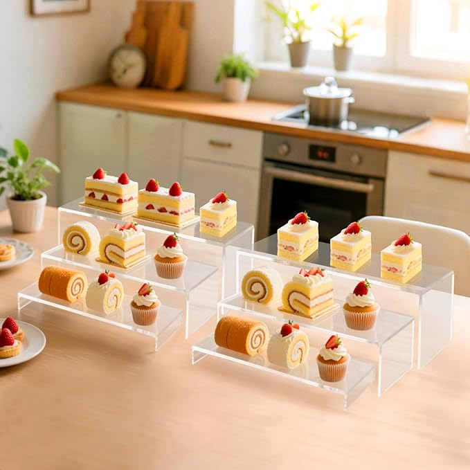 Blaithom Acrylic Display Riser Stand, Thickened to 0.2'' Acrylic Shelf Risers - Image 3