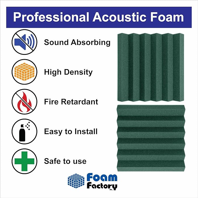 Foam Factory Inc 24 Pack Color Acoustic Foam Panel Studio Soundproofing Wedge - Image 3