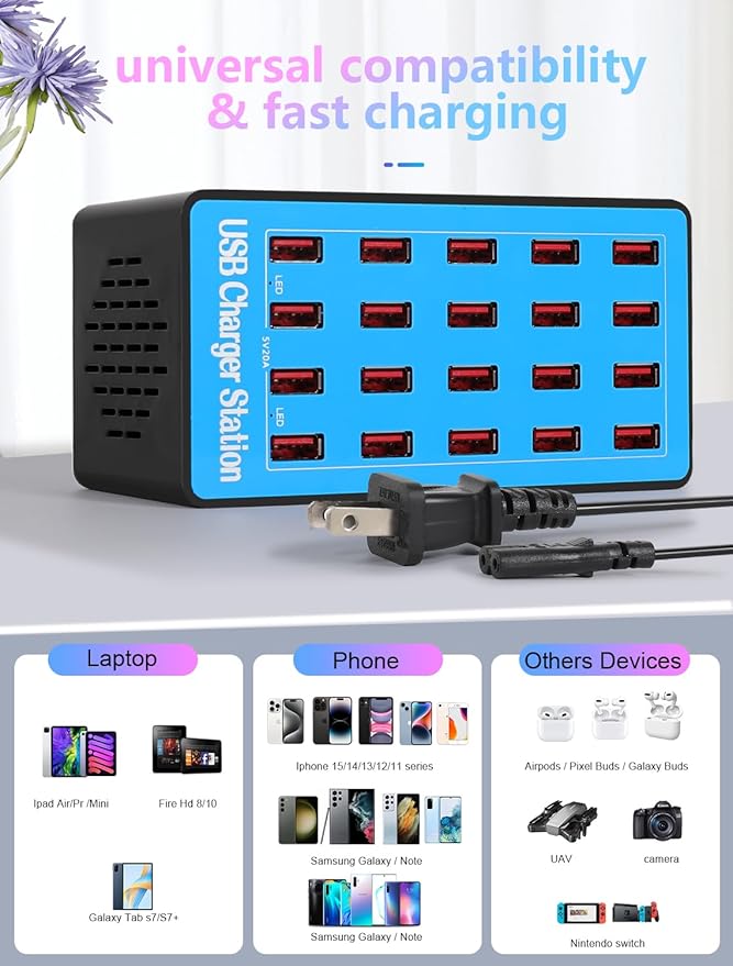 Charging Station, 100W20Port USB Charging Station, Charging Station - Image 4