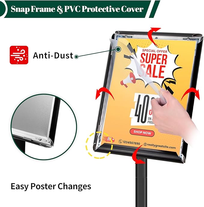 Mutualsign 3Pcs Heavy Duty Pedestal Sign Holder - Image 2