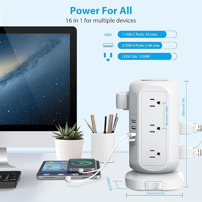 Tower Power Strip Flat Plug - Image 3