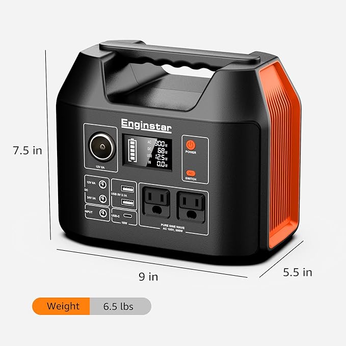 EnginStar Portable Power Station 300W 296Wh Battery Bank - Image 4