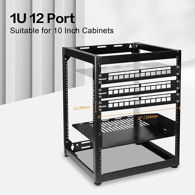 PBAEGAV 12 Port Patch Panel Blank UTP/STP 1U 19“ Keystone Patch Panel - Image 7