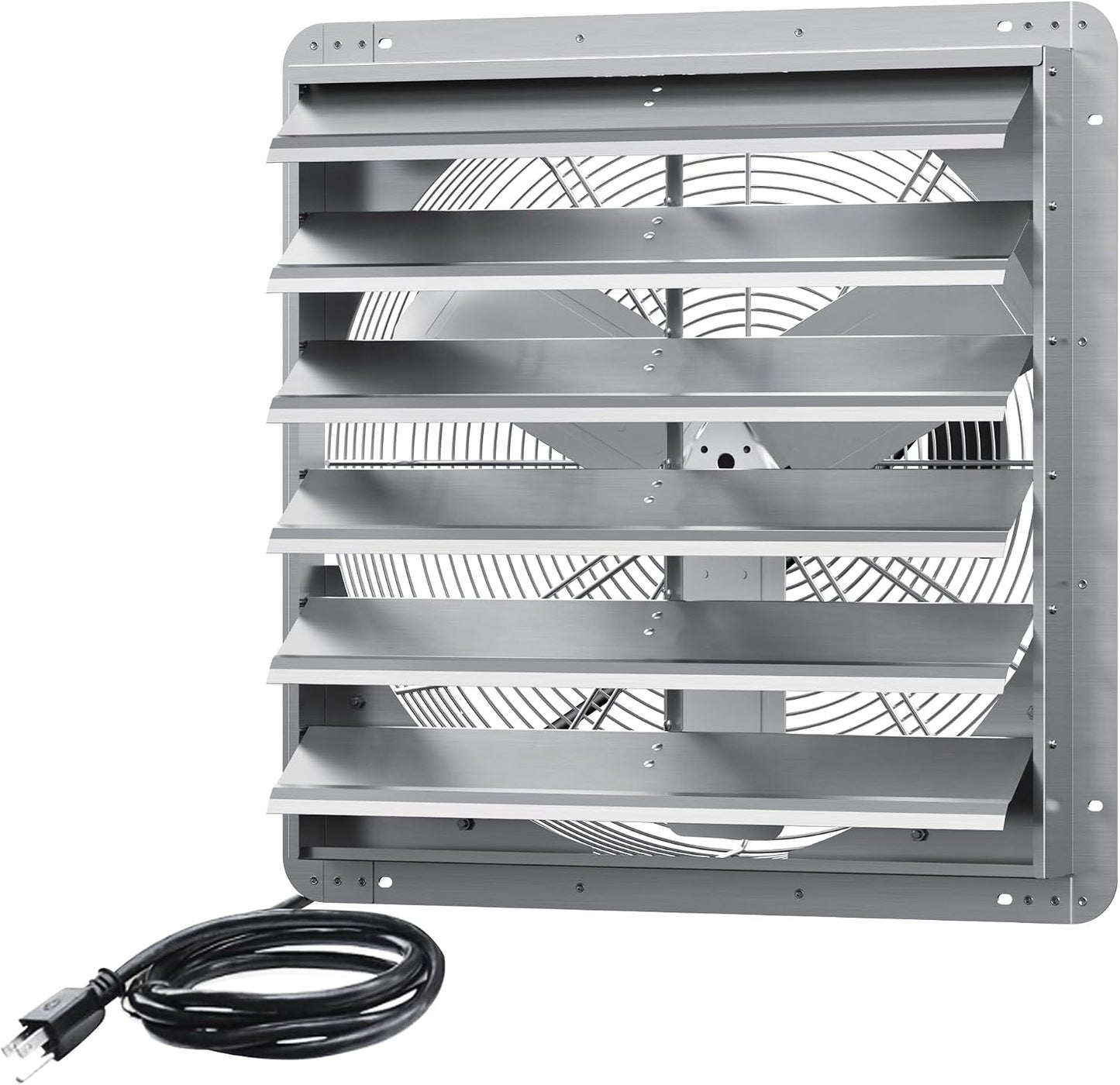 24 Inch Shutter Exhaust Fan, Aluminum Wall Mounted Exhaust Fan, 5280 CFM High Speed Automatic Shutter Attic Fan, Vent Fan For Greenhouse,Shed,Shop,Garage,ETL Listed