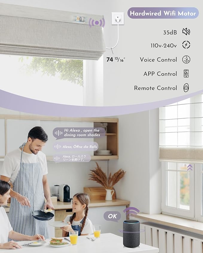 Graywind Smart Roman Shades 20% Blackout Compatible - Image 3