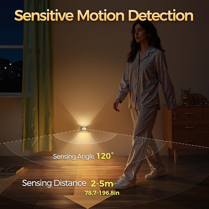 DORESshop Motion Sensor Night Light Indoor, Rechargeable Night Lights, Magnetic - Image 3