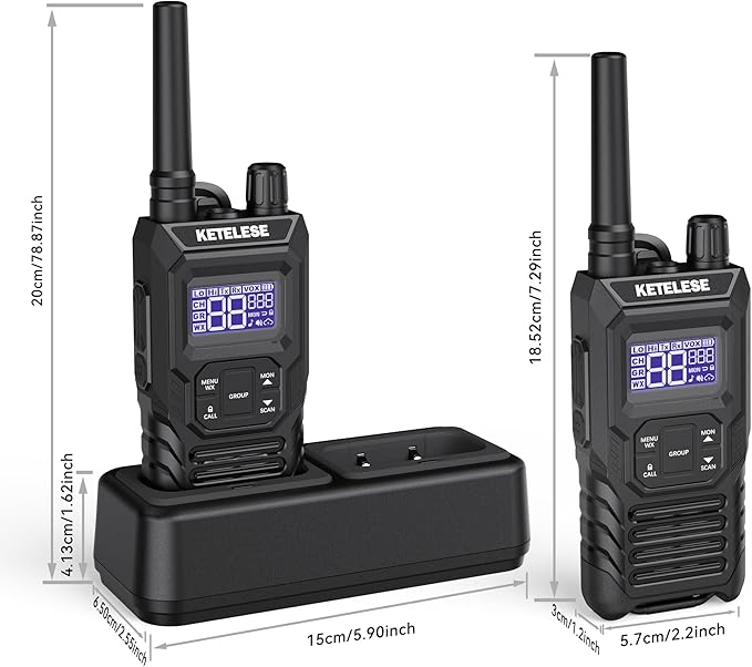 Ketelese T4 Walkie Talkies Long Range, IP67 Waterproof Dustproof Two Way Radio - Image 7