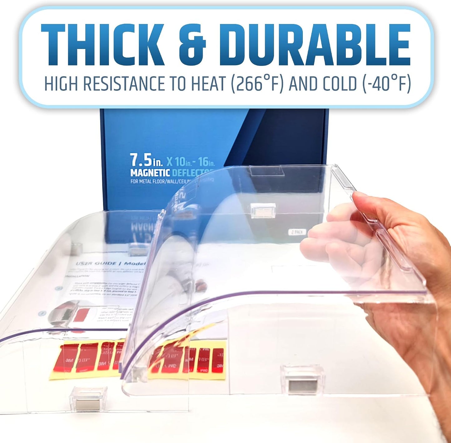 Larger (New Version) 7.5" Magnetic Vent Air & Heat Deflector (2 Pack) for Ceiling, Floor & Wall - Will Never Fall Off - Adjustable from 9.2” - 16” - Super Strong Neodymium Magnets Upgraded Design