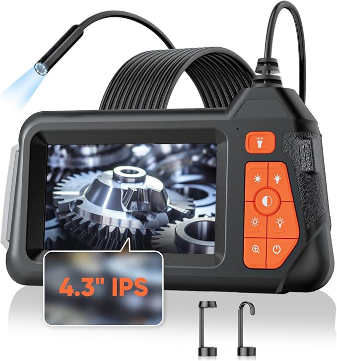 Nfutreon 32.8FT Flexible Borescope Camera- 4.3" 1080P HD, IP67 Waterproof by Nfutreon