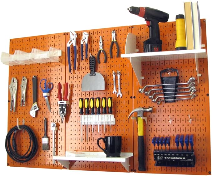 Wall Control Pegboard Organizer 4 ft. Metal Pegboard Standard Tool Storage Kit by Wall+Control