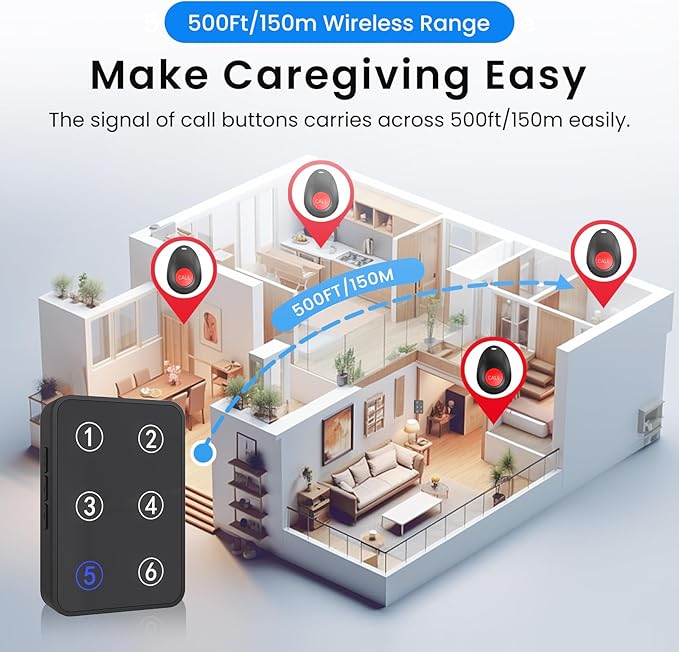 CallToU Wireless Call Button Caregiver Pager Nurse Call System - Image 6