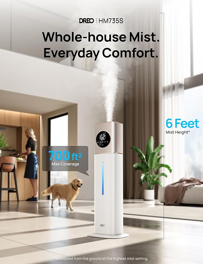 DREO HM735S 11L Smart Humidifier Large Room 700 ft², 100H Cool Mist Air - Image 2