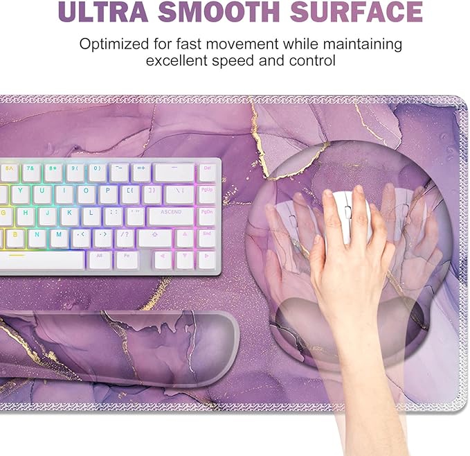 ToLuLu Desk Mat, XXL Large Mouse Pad Wrist Support Set，4 in1 Gaming Mousepad - Image 2