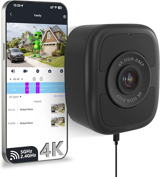 abetap 8MP 4K Window-Mounted Security Camera, Ultra-Clear Color Night Vision by abetap