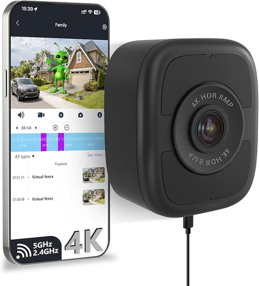 abetap 8MP 4K Window-Mounted Security Camera, Ultra-Clear Color Night Vision by abetap