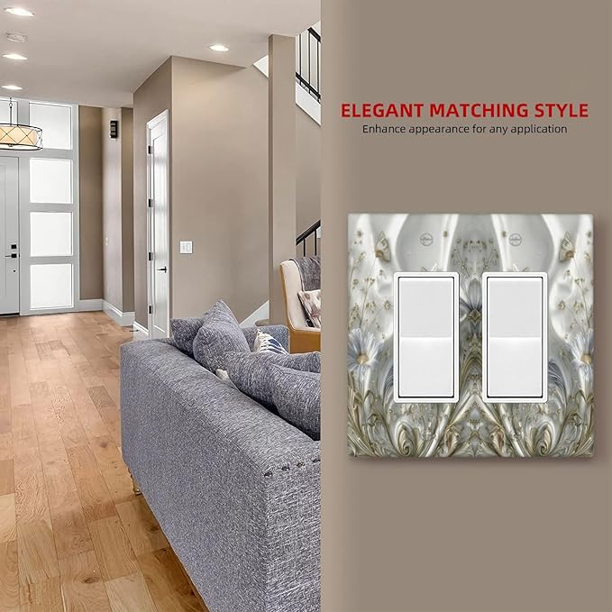 Bvtewkhz Boho Floral Wild Flower 2 Gang Double Rocker Decorative Light Switch - Image 6