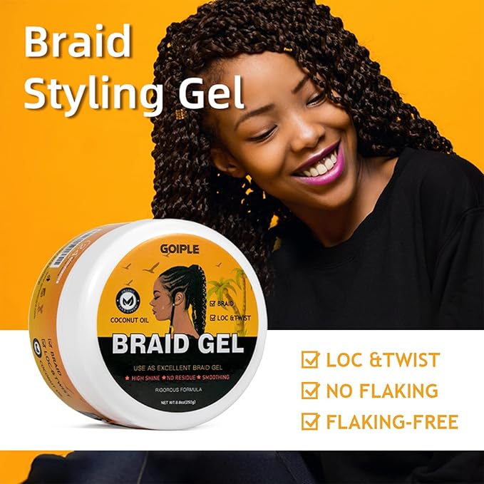 8.8OZ Strong Hold Braiding Gel for Twists, Cornrows - Image 4