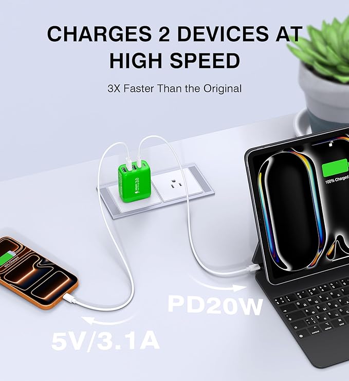60W USB C Wall Charger Block, 5-Port C Charger Fast Charging Block PD Power - Image 7