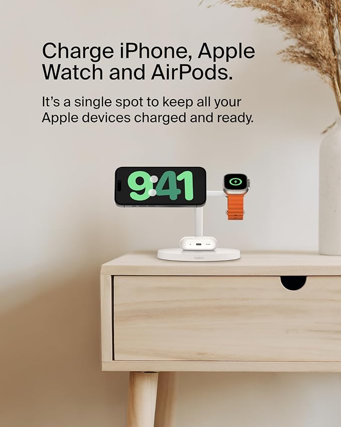 Belkin MagSafe-Compatible Charger, 3-in-1 Wireless Charging Station, - Image 2