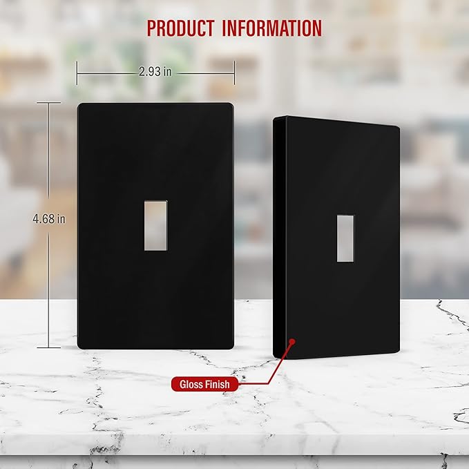 ENERLITES Screwless Toggle Switch Wall Plate, Child Safe Light Switch Cover - Image 2