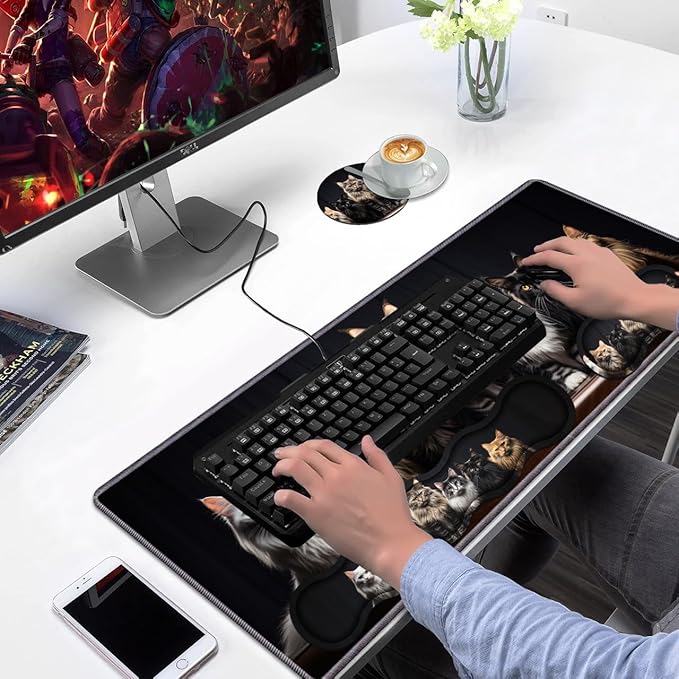 Ergonomic Keyboard Wrist Rest & Mouse Pad Wrist Rest Set, Large Gaming Desk Mat - Image 7
