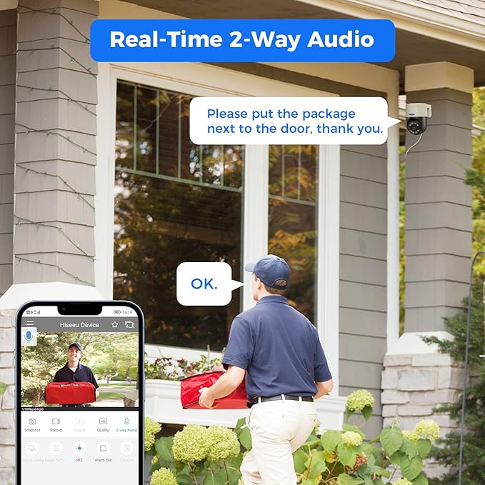【Human Tracking+300°Pan 90°Tilt】 Hiseeu 4K PoE Security Camera System, Wired - Image 5