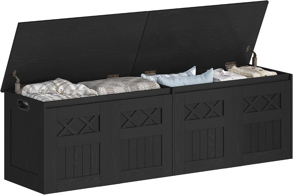 hzuaneri 59" rustic storage chest and bench |, main product view