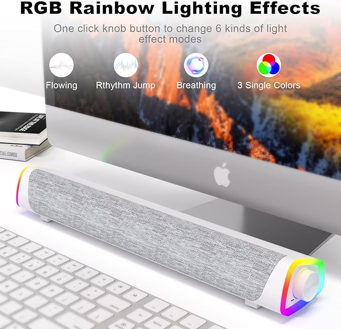 SOULION R30 Plus Bluetooth Computer Speakers, All-in-One Control Button - Image 5