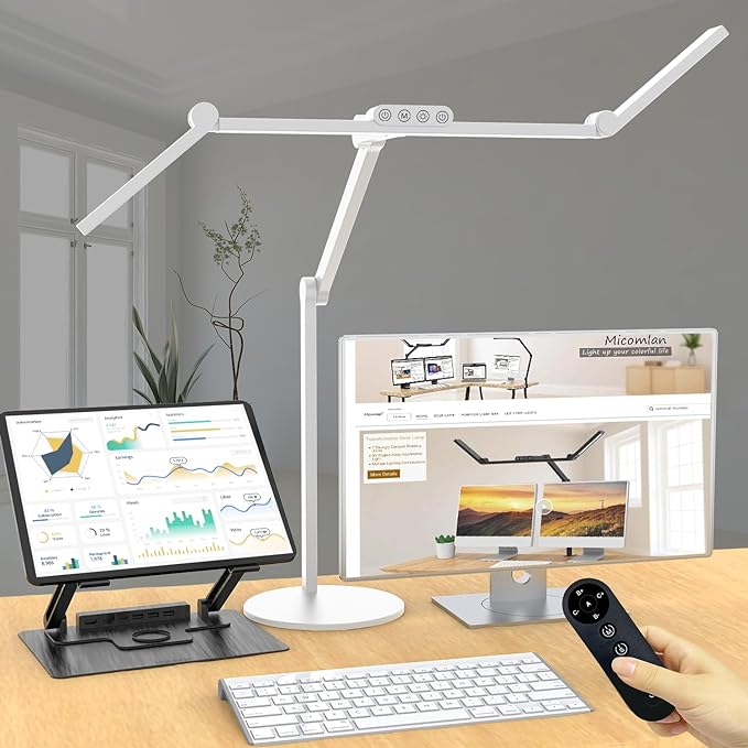 Micomlan Architect Desk Lamp for Home Office, 24W Adjustable Led Desk Light by Micomlan