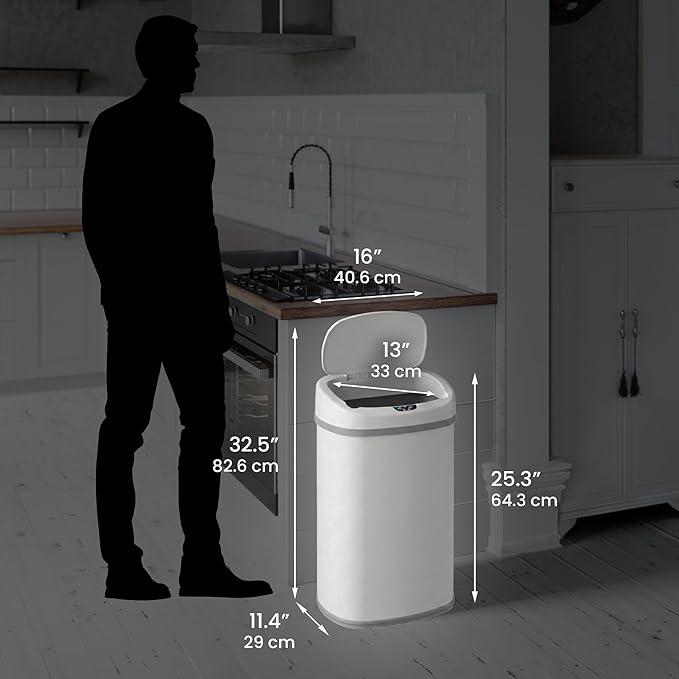 iTouchless 13 Gallon Oval Sensor Trash Can - Image 6