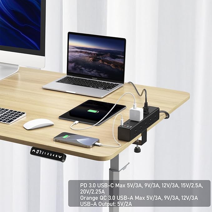 CCCEI Standing Desk Clamp Power Strip - Image 3