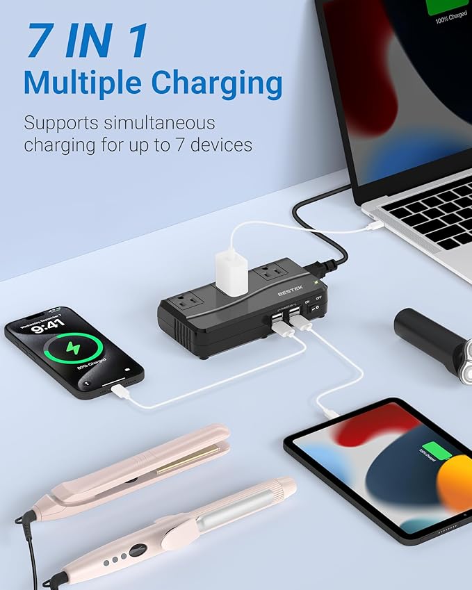 BESTEK Universal Travel Adapter 100-220V to 110V Voltage Converter 250W - Image 4