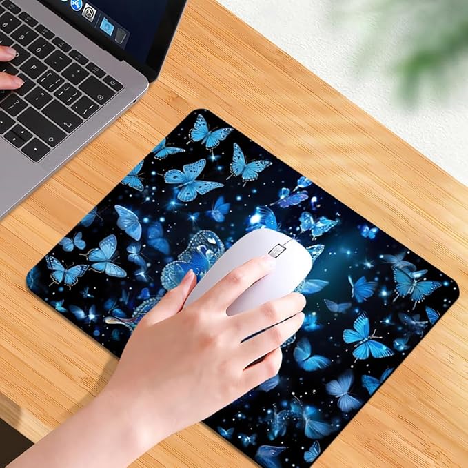 Blue Crystal Square Mouse pad, Waterproof, Anti Slip Rubber Base, Computer - Image 7